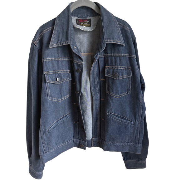 Vintage Denim Workwear Jacket Utility Trucker Quiet Luxury Unisex Oversized 90s - Picture 2 of 6